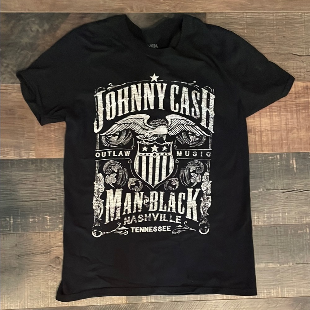 Johnny Cash Black Graphic T-Shirt